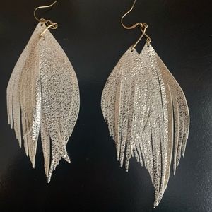 Italian handmade leather earring